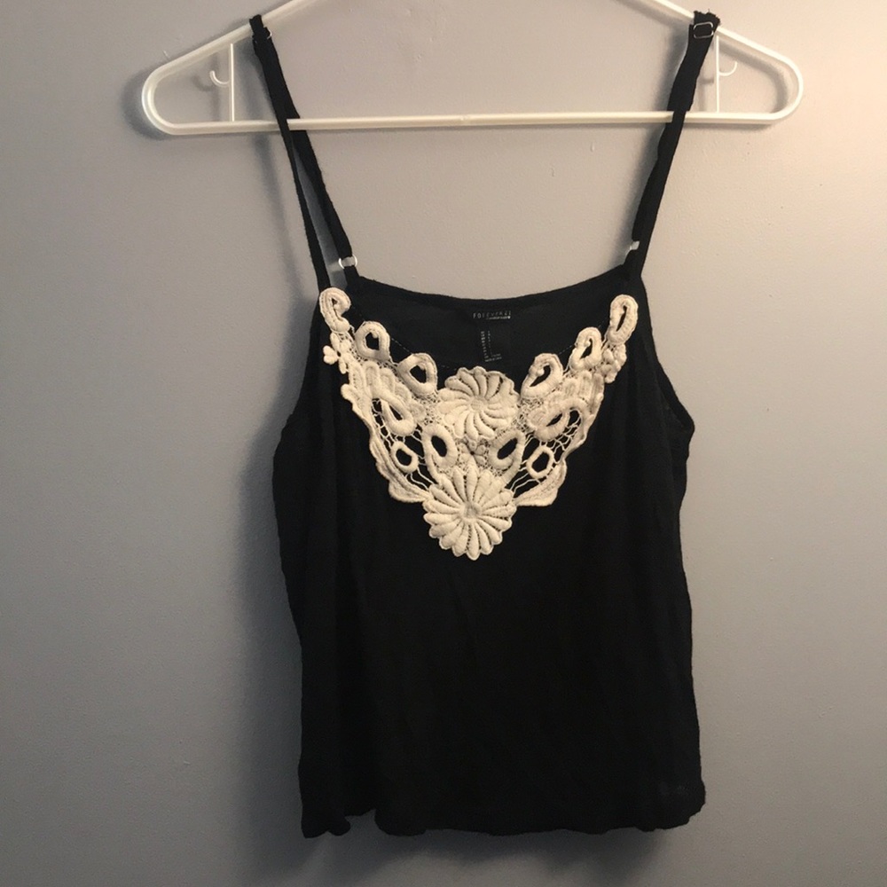 Forever 21 L Black Tank Top